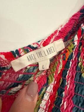 Abel the Label Anthropologie Kelissa One Shoulder Floral Smocked Maxi Dress Size